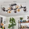 Gastor ceiling light, globe light Amber, clear, Smoke-coloured, 10-light sources