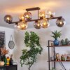 Gastor ceiling light, globe light Amber, clear, Smoke-coloured, 10-light sources
