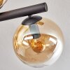 Gastor ceiling light, globe light Amber, clear, 10-light sources