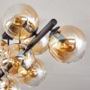 Gastor ceiling light, globe light Amber, clear, 10-light sources