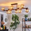 Gastor ceiling light, globe light Amber, clear, 10-light sources