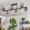 Koyoto ceiling light, globe light Amber, clear, Smoke-coloured, 10-light sources