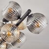Koyoto ceiling light, globe light Amber, clear, Smoke-coloured, 10-light sources