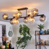 Koyoto ceiling light, globe light Amber, clear, Smoke-coloured, 10-light sources