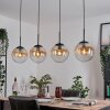 Gastor hanging light, globe light, pendant light Amber, clear, 4-light sources