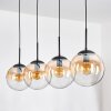 Gastor hanging light, globe light, pendant light Amber, clear, 4-light sources