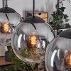 Gastor hanging light, globe light, pendant light clear, Smoke-coloured, 4-light sources