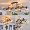 Gastor ceiling light, globe light Amber, clear, Smoke-coloured, 10-light sources