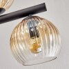 Gastor ceiling light, globe light Amber, clear, Smoke-coloured, 10-light sources