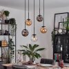 Gastor hanging light, globe light, pendant light Amber, clear, Smoke-coloured, 5-light sources