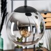 Gastor hanging light, globe light, pendant light chrome, clear, Smoke-coloured, 5-light sources