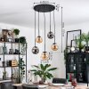 Gastor hanging light, globe light, pendant light Amber, Smoke-coloured, 5-light sources