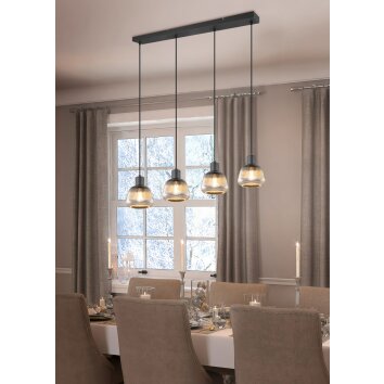 Trio lights Tarifa pendant light black, 4-light sources