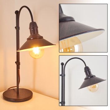 NIBYN Table Lamp beige, dark brown, 1-light source