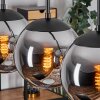 Gastor hanging light, globe light, pendant light chrome, Smoke-coloured, 4-light sources