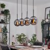 Gastor hanging light, globe light, pendant light chrome, Smoke-coloured, 4-light sources