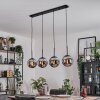 Gastor hanging light, globe light, pendant light chrome, Smoke-coloured, 4-light sources