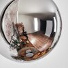 Koyoto globe light, wall light, wall spotlight chrome, Smoke-coloured, 1-light source