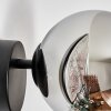 Koyoto globe light, wall light, wall spotlight chrome, Smoke-coloured, 1-light source