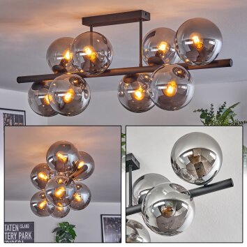 Gastor ceiling light, globe light Smoke-coloured, 8-light sources