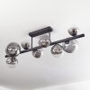 Chehalis ceiling light, globe light clear, Smoke-coloured, 8-light sources
