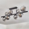 Gastor ceiling light, globe light clear, Smoke-coloured, 8-light sources