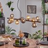 Chehalis hanging light, globe light, pendant light Amber, Smoke-coloured, 10-light sources