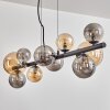 Chehalis hanging light, globe light, pendant light Amber, Smoke-coloured, 10-light sources