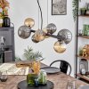 Chehalis hanging light, globe light, pendant light Amber, Smoke-coloured, 8-light sources