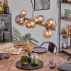 Chehalis hanging light, globe light, pendant light Amber, Smoke-coloured, 10-light sources