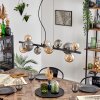 Chehalis hanging light, globe light, pendant light Amber, Smoke-coloured, 10-light sources