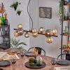 Chehalis hanging light, globe light, pendant light Amber, Smoke-coloured, 10-light sources