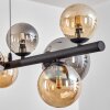 Chehalis hanging light, globe light, pendant light Amber, Smoke-coloured, 10-light sources
