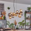 Chehalis hanging light, globe light, pendant light Amber, Smoke-coloured, 10-light sources
