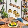 Koyoto hanging light, globe light, pendant light gold, clear, 3-light sources