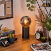 Gastor globe light, desk lamp, table lamp chrome, Smoke-coloured, 1-light source
