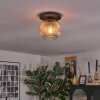 Ripoll ceiling light, globe light Amber, clear, 1-light source