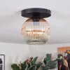 Ripoll ceiling light, globe light Amber, clear, 1-light source