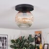 Ripoll ceiling light, globe light Amber, clear, 1-light source
