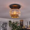 Ripoll ceiling light, globe light chrome, Smoke-coloured, 1-light source