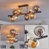 Gastor ceiling light, globe light Amber, clear, Smoke-coloured, 8-light sources