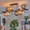 Gastor ceiling light, globe light Amber, clear, Smoke-coloured, 8-light sources