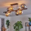 Gastor ceiling light, globe light Amber, clear, Smoke-coloured, 8-light sources