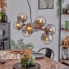 Gastor hanging light, globe light, pendant light clear, Smoke-coloured, 8-light sources