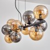 Gastor hanging light, globe light, pendant light Amber, Smoke-coloured, 10-light sources