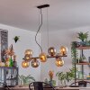 Gastor hanging light, globe light, pendant light Amber, Smoke-coloured, 10-light sources