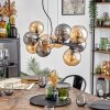 Gastor hanging light, globe light, pendant light Amber, Smoke-coloured, 10-light sources