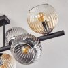 Koyoto ceiling light, globe light Amber, clear, Smoke-coloured, 8-light sources