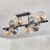 Koyoto ceiling light, globe light Amber, clear, Smoke-coloured, 8-light sources