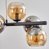 Koyoto hanging light, globe light, pendant light Amber, chrome, Smoke-coloured, 8-light sources